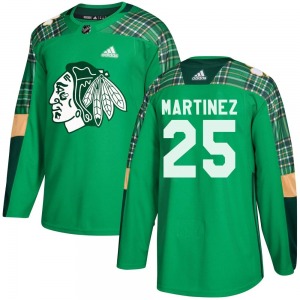 Youth Authentic Chicago Blackhawks Alec Martinez Green St. Patrick's Day Practice Official Adidas Jersey