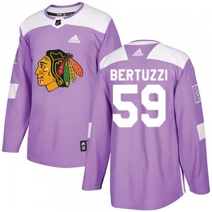 Youth Authentic Chicago Blackhawks Tyler Bertuzzi Purple Fights Cancer Practice Official Adidas Jersey