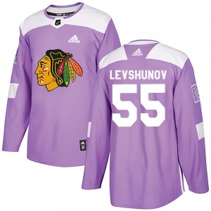 Youth Authentic Chicago Blackhawks Artyom Levshunov Purple Fights Cancer Practice Official Adidas Jersey