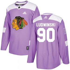 Youth Authentic Chicago Blackhawks Paul Ludwinski Purple Fights Cancer Practice Official Adidas Jersey