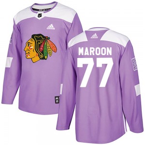 Youth Authentic Chicago Blackhawks Pat Maroon Purple Fights Cancer Practice Official Adidas Jersey