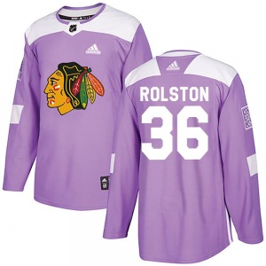 Youth Authentic Chicago Blackhawks Ryder Rolston Purple Fights Cancer Practice Official Adidas Jersey