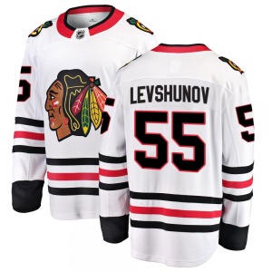 Adult Breakaway Chicago Blackhawks Artyom Levshunov White Away Official Fanatics Branded Jersey