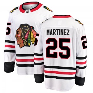 Adult Breakaway Chicago Blackhawks Alec Martinez White Away Official Fanatics Branded Jersey