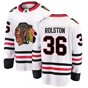 Adult Breakaway Chicago Blackhawks Ryder Rolston White Away Official Fanatics Branded Jersey