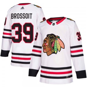 Youth Authentic Chicago Blackhawks Laurent Brossoit White Away Official Adidas Jersey