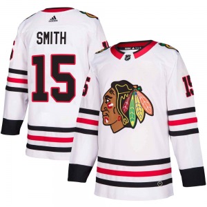 Youth Authentic Chicago Blackhawks Craig Smith White Away Official Adidas Jersey