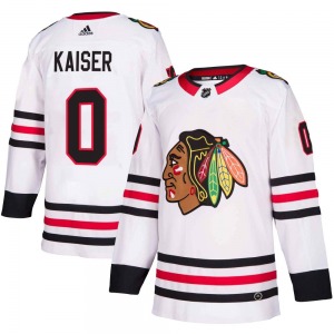 Youth Authentic Chicago Blackhawks Wyatt Kaiser White Away Official Adidas Jersey