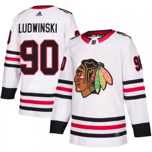 Youth Authentic Chicago Blackhawks Paul Ludwinski White Away Official Adidas Jersey