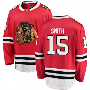 Youth Breakaway Chicago Blackhawks Craig Smith Red Home Official Fanatics Branded Jersey