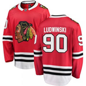 Youth Breakaway Chicago Blackhawks Paul Ludwinski Red Home Official Fanatics Branded Jersey