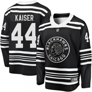 Adult Premier Chicago Blackhawks Wyatt Kaiser Black Breakaway Alternate 2019/20 Official Fanatics Branded Jersey