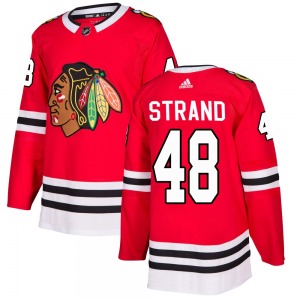 Adult Authentic Chicago Blackhawks Austin Strand Red Home Official Adidas Jersey