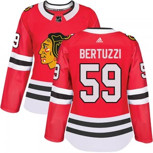 Women's Authentic Chicago Blackhawks Tyler Bertuzzi Red Home Official Adidas Jersey