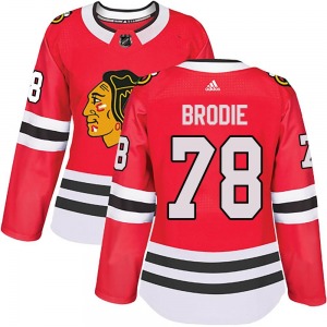 Women's Authentic Chicago Blackhawks TJ Brodie Red Home Official Adidas Jersey