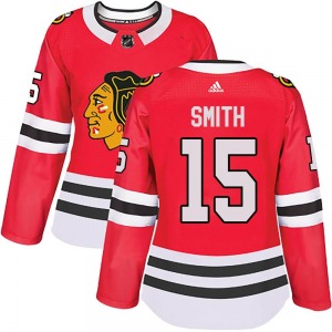 Women's Authentic Chicago Blackhawks Craig Smith Red Home Official Adidas Jersey