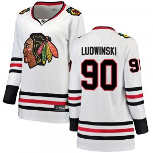 Women's Breakaway Chicago Blackhawks Paul Ludwinski White Away Official Fanatics Branded Jersey