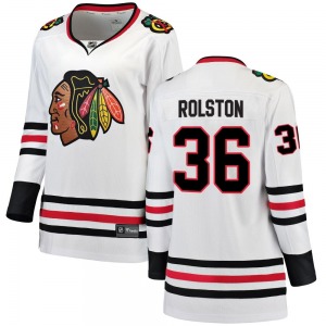 Women's Breakaway Chicago Blackhawks Ryder Rolston White Away Official Fanatics Branded Jersey