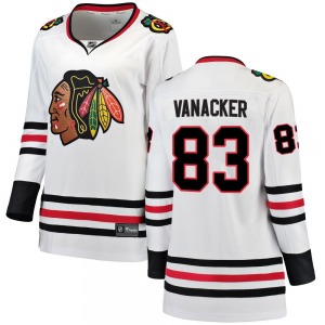 Women's Breakaway Chicago Blackhawks Marek Vanacker White Away Official Fanatics Branded Jersey