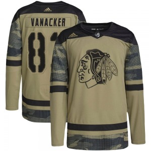 Youth Authentic Chicago Blackhawks Marek Vanacker Camo Military Appreciation Practice Official Adidas Jersey