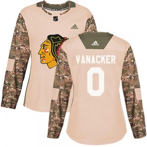 Women's Authentic Chicago Blackhawks Marek Vanacker Camo adidas Veterans Day Practice Official Jersey