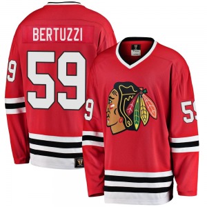 Youth Premier Chicago Blackhawks Tyler Bertuzzi Red Breakaway Heritage Official Fanatics Branded Jersey