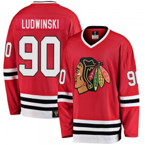 Youth Premier Chicago Blackhawks Paul Ludwinski Red Breakaway Heritage Official Fanatics Branded Jersey