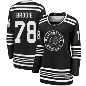 Women's Premier Chicago Blackhawks TJ Brodie Black Breakaway Alternate 2019/20 Official Fanatics Branded Jersey