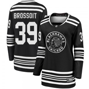 Women's Premier Chicago Blackhawks Laurent Brossoit Black Breakaway Alternate 2019/20 Official Fanatics Branded Jersey