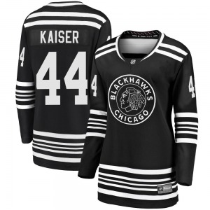 Women's Premier Chicago Blackhawks Wyatt Kaiser Black Breakaway Alternate 2019/20 Official Fanatics Branded Jersey