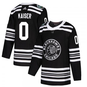 Youth Authentic Chicago Blackhawks Wyatt Kaiser Black 2019 Winter Classic Official Adidas Jersey