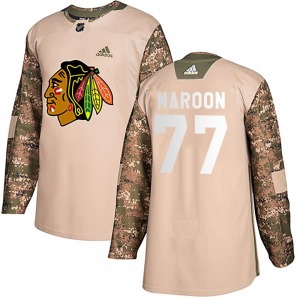 Youth Authentic Chicago Blackhawks Pat Maroon Camo Veterans Day Practice Official Adidas Jersey