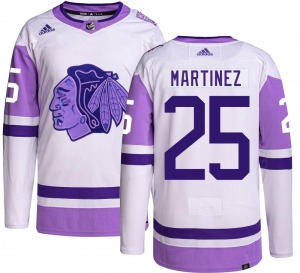 Adult Authentic Chicago Blackhawks Alec Martinez Hockey Fights Cancer Official Adidas Jersey