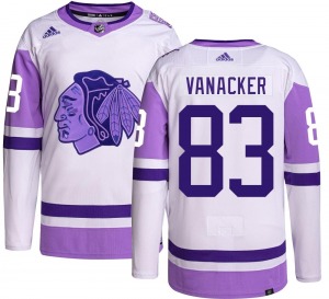 Adult Authentic Chicago Blackhawks Marek Vanacker Hockey Fights Cancer Official Adidas Jersey