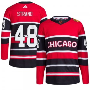 Youth Authentic Chicago Blackhawks Austin Strand Red Reverse Retro 2.0 Official Adidas Jersey