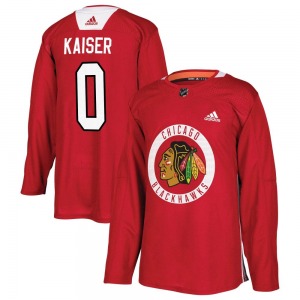 Youth Authentic Chicago Blackhawks Wyatt Kaiser Red Home Practice Official Adidas Jersey