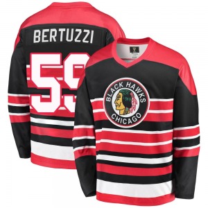 Adult Premier Chicago Blackhawks Tyler Bertuzzi Red/Black Breakaway Heritage Official Fanatics Branded Jersey