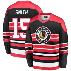 Adult Premier Chicago Blackhawks Craig Smith Red/Black Breakaway Heritage Official Fanatics Branded Jersey