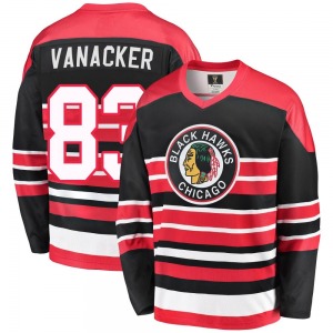 Adult Premier Chicago Blackhawks Marek Vanacker Red/Black Breakaway Heritage Official Fanatics Branded Jersey