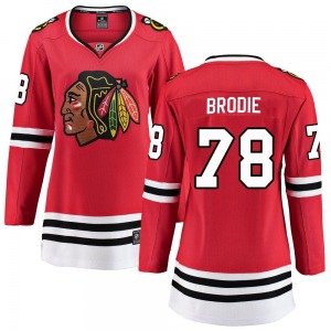 Women's Breakaway Chicago Blackhawks TJ Brodie Red Home Official Fanatics Branded Jersey