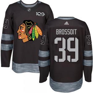 Adult Authentic Chicago Blackhawks Laurent Brossoit Black 1917-2017 100th Anniversary Official Jersey