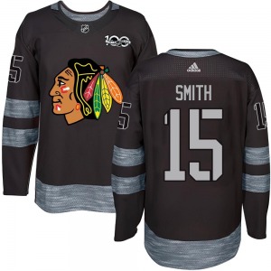 Adult Authentic Chicago Blackhawks Craig Smith Black 1917-2017 100th Anniversary Official Jersey