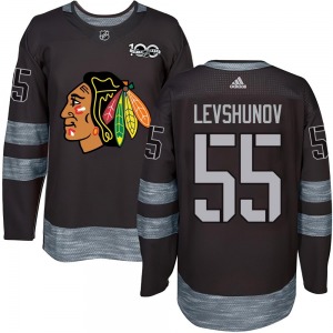 Adult Authentic Chicago Blackhawks Artyom Levshunov Black 1917-2017 100th Anniversary Official Jersey