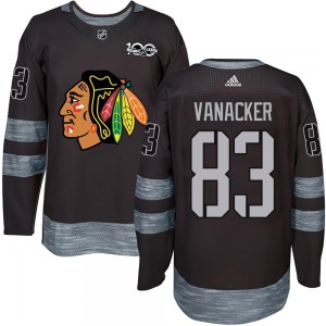 Adult Authentic Chicago Blackhawks Marek Vanacker Black 1917-2017 100th Anniversary Official Jersey